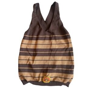 FB County Brown and Tan Striped Tank Top Charlie Brown Top
